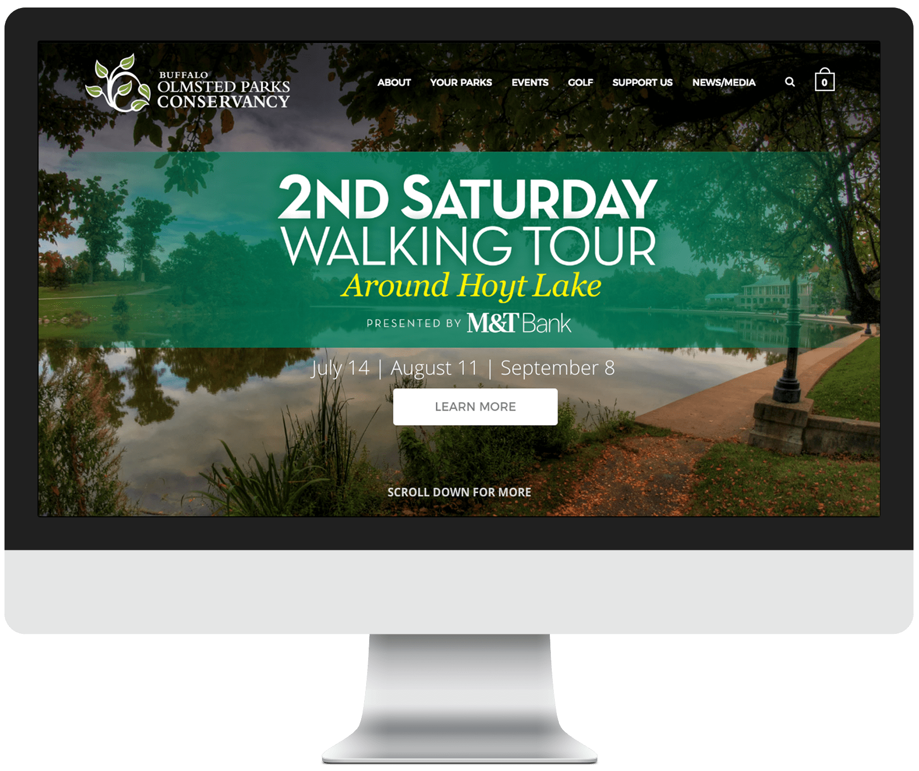 Olmsted Parks Conservancy website homepage