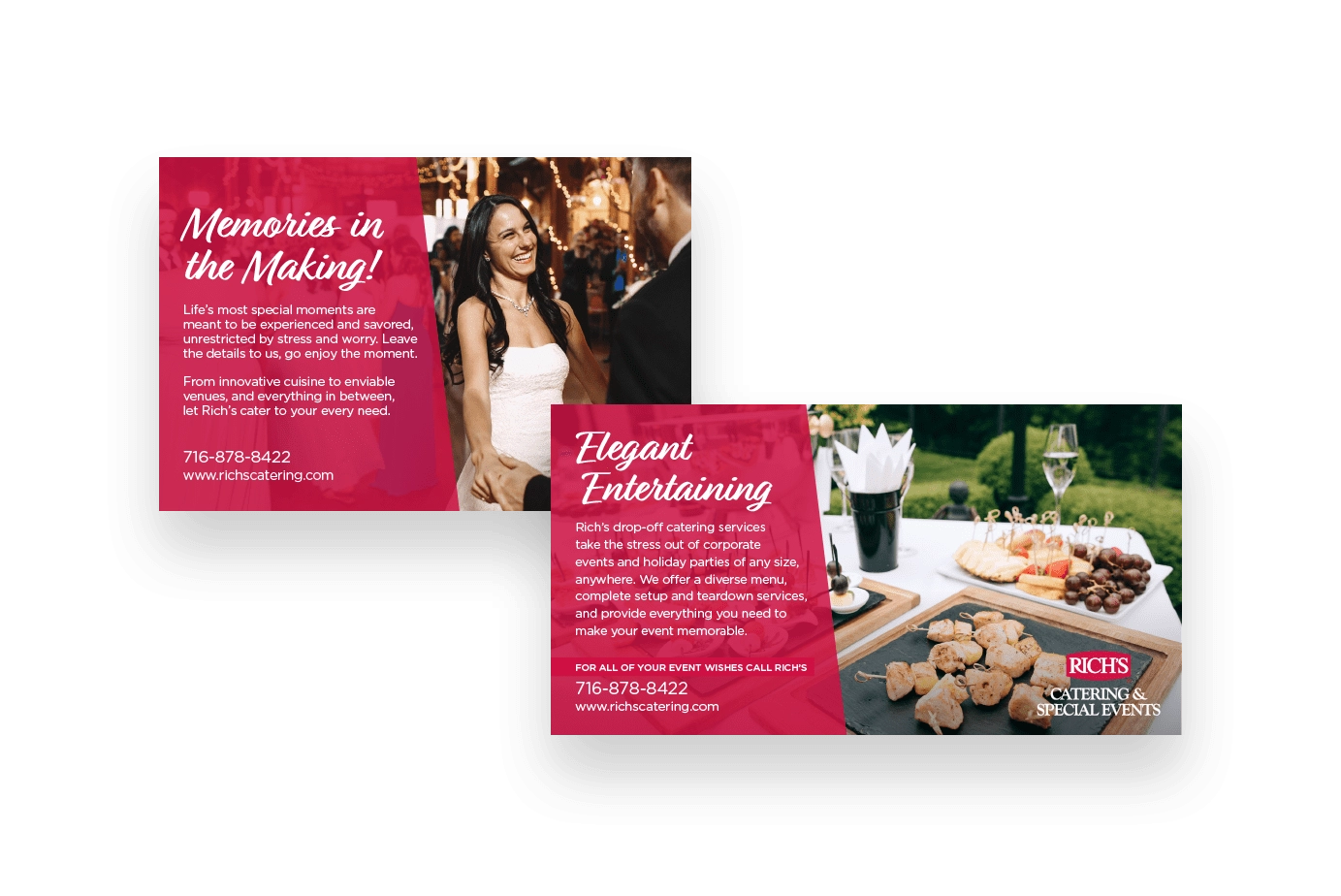 Digital display ads for Rich's Catering