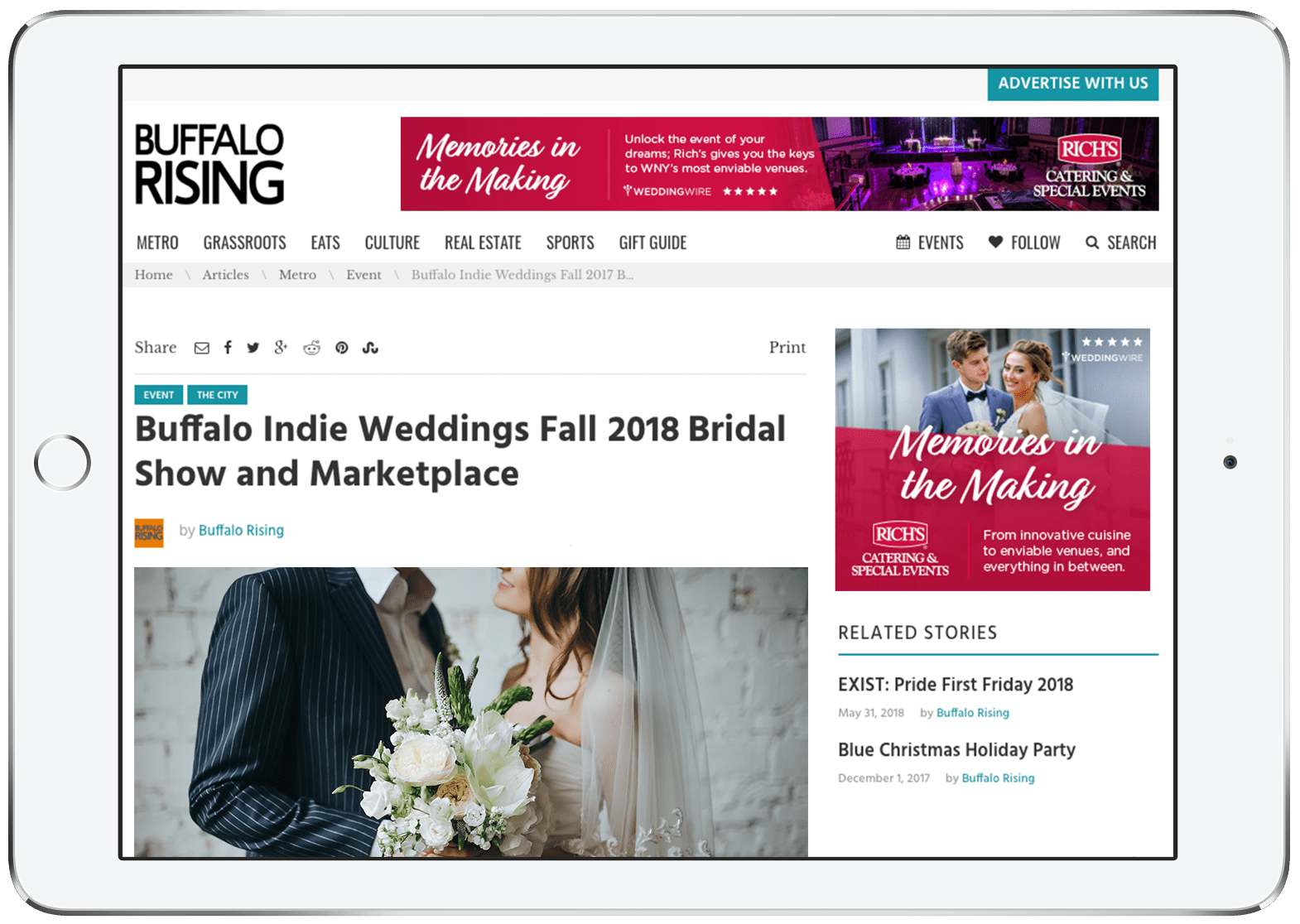 Digital advertising for Rich's Catering