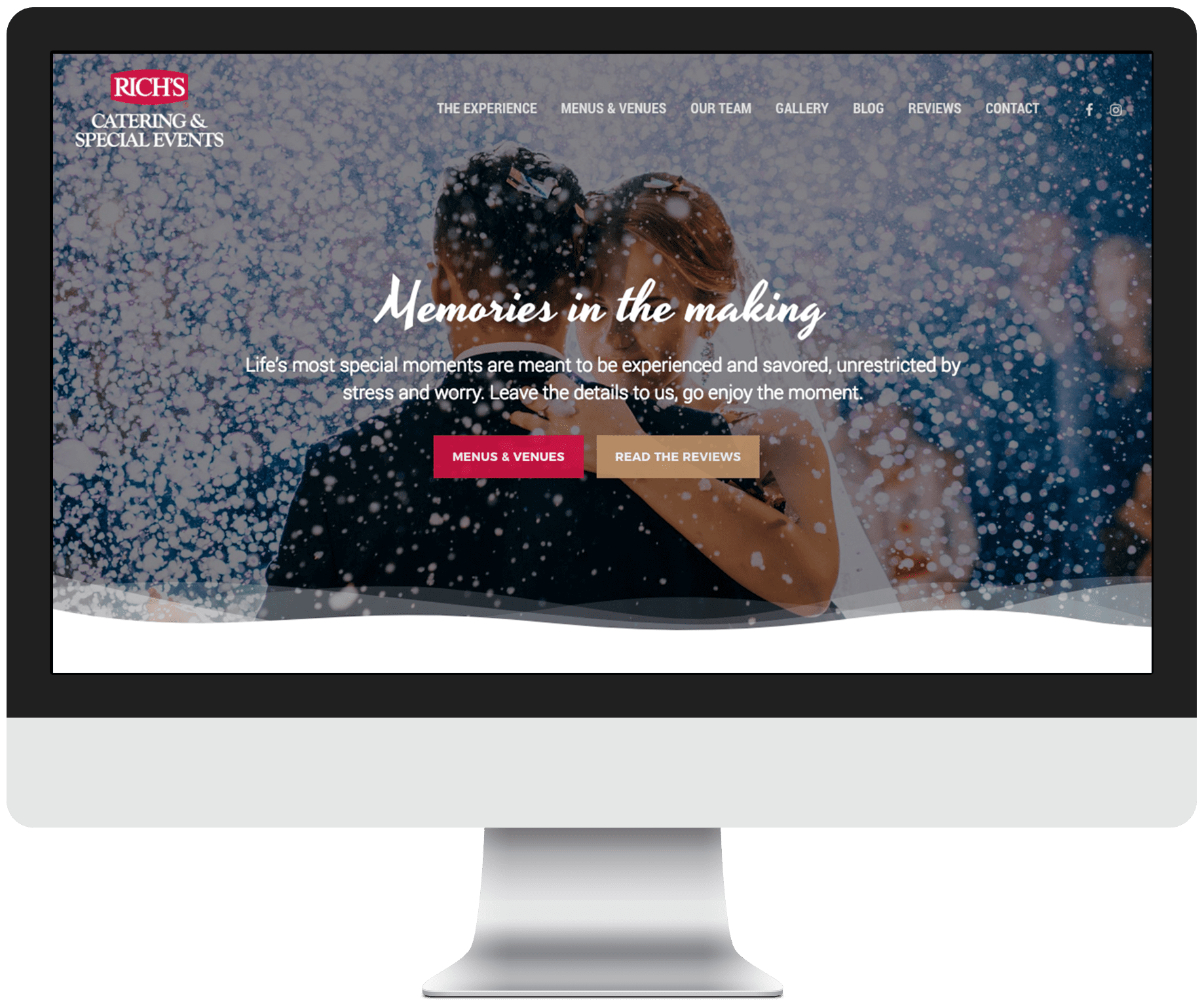 Rich's Catering homepage web design