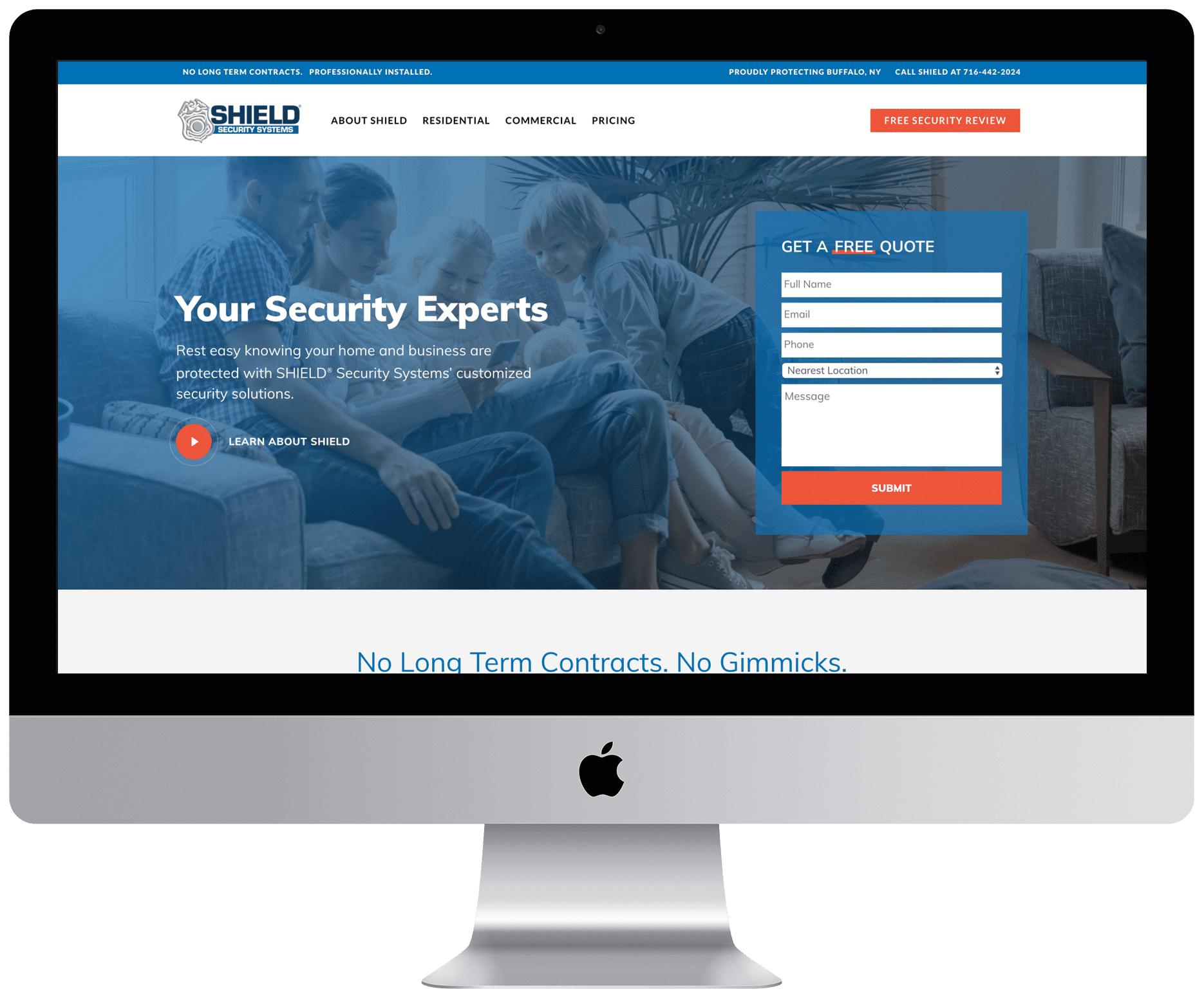 Shield Security Systems website homepage image