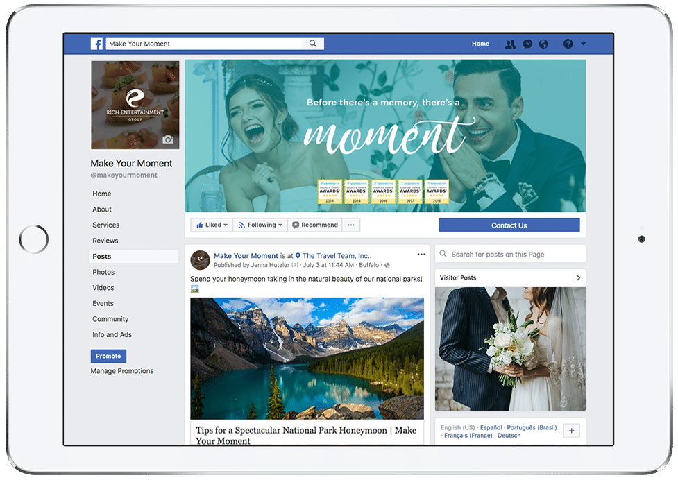 Make Your Moment social media marketing