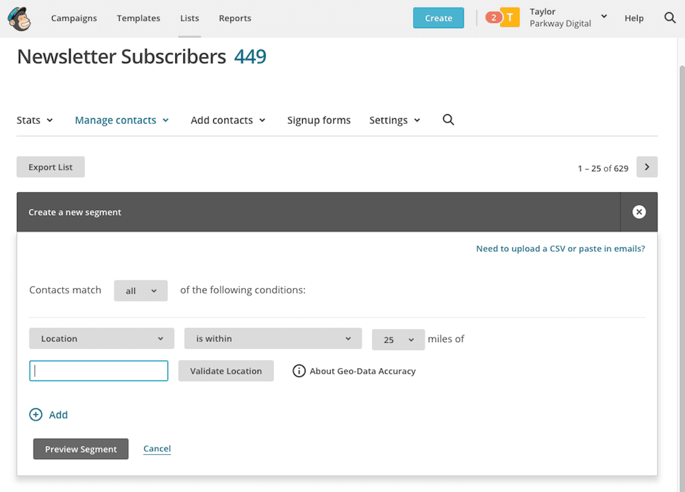 Segmenting your email list in MailChimp for better results