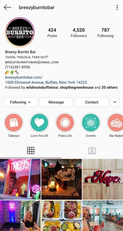 Breezy Burrito Bar Instagram