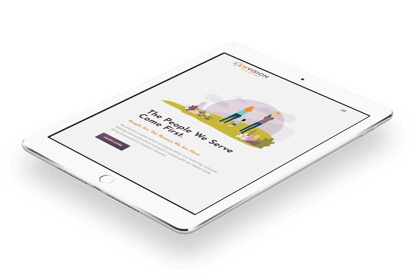 Envision Wellness WNY responsive website design tablet preview