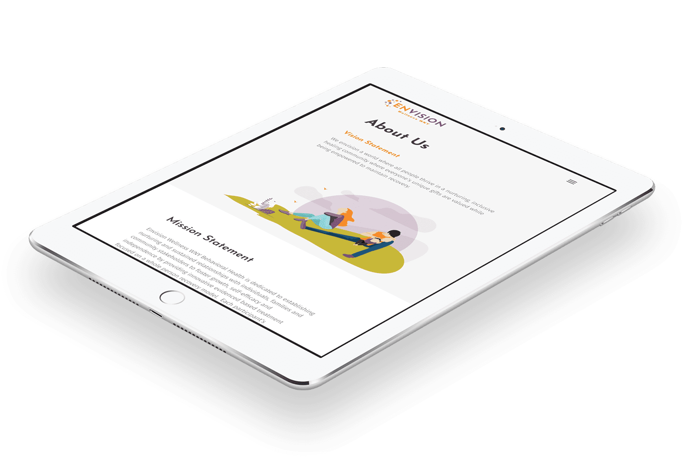 Envision Wellness WNY website tablet screenshot