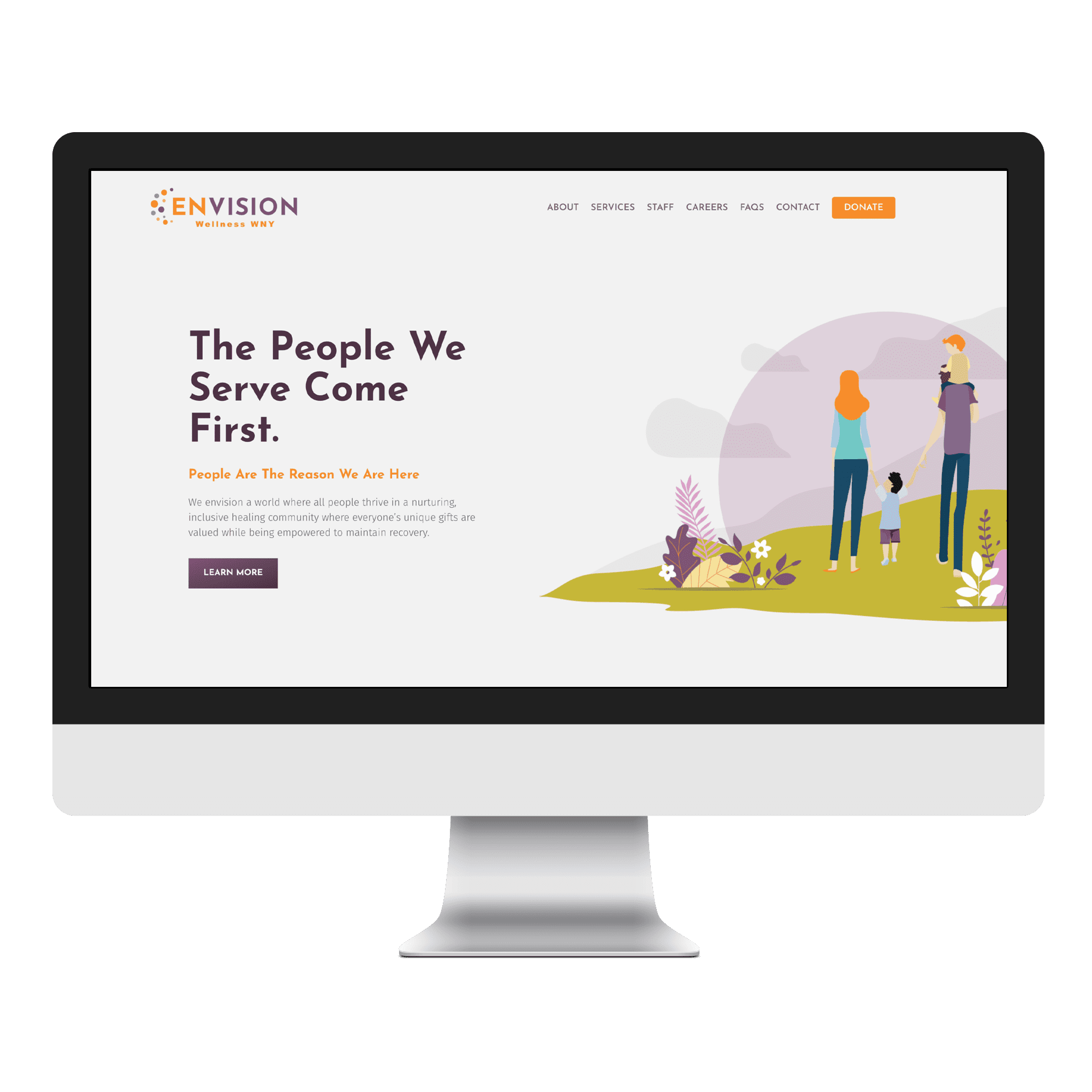 Envision Wellness WNY website homepage desktop mockup