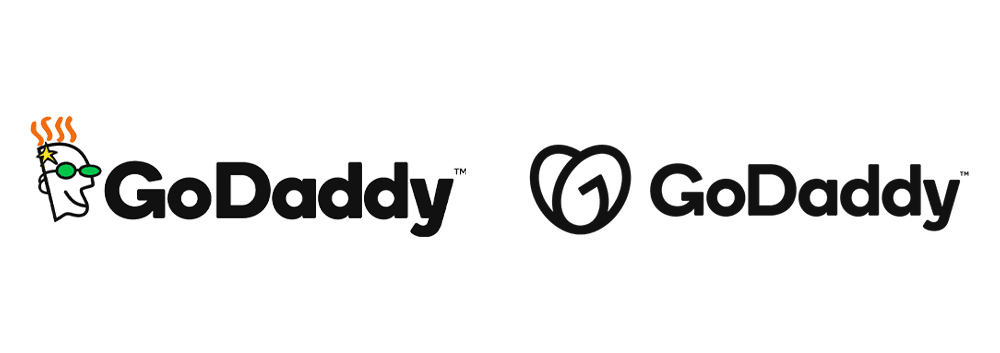 Old and new GoDaddy logos side by side