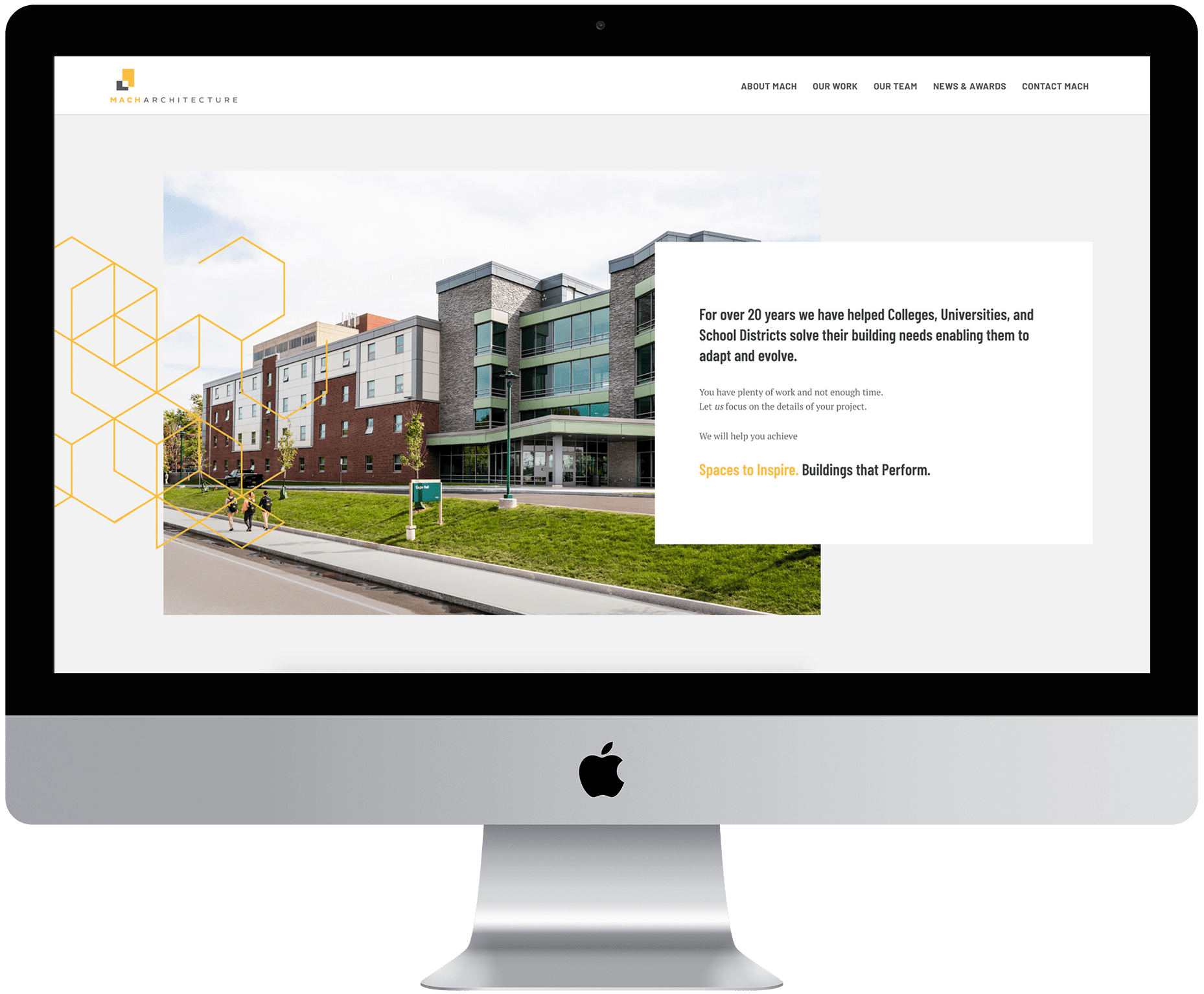 Mach Architecture website design desktop display