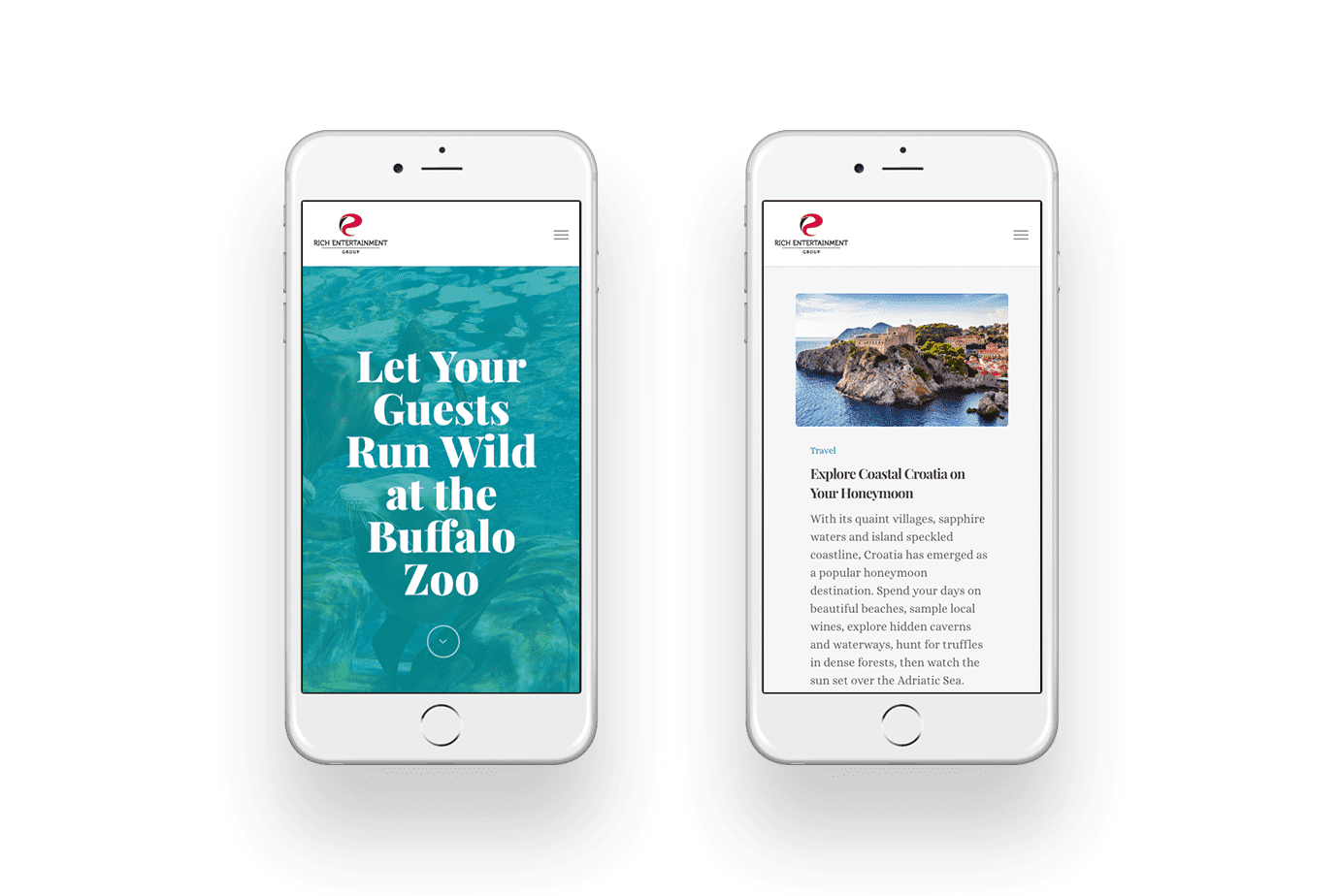 Make Your Moment mobile website screenshots