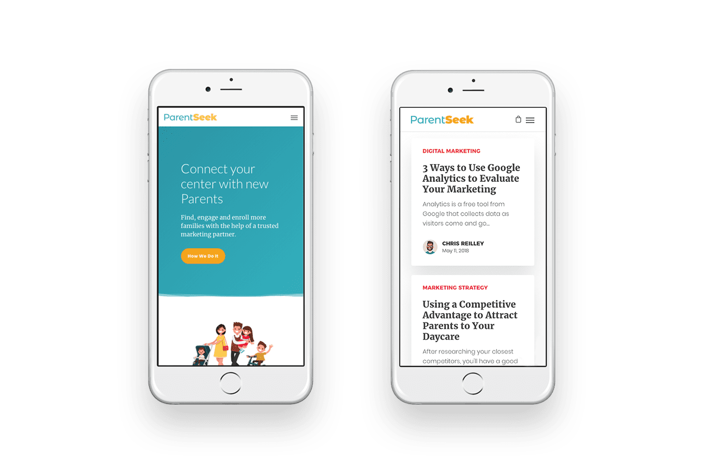 Mobile-friendly design and content marketing for ParentSeek