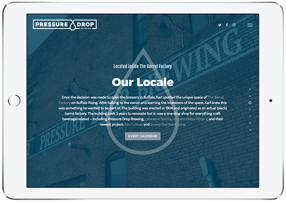 Pressure Drop responsive website screenshot
