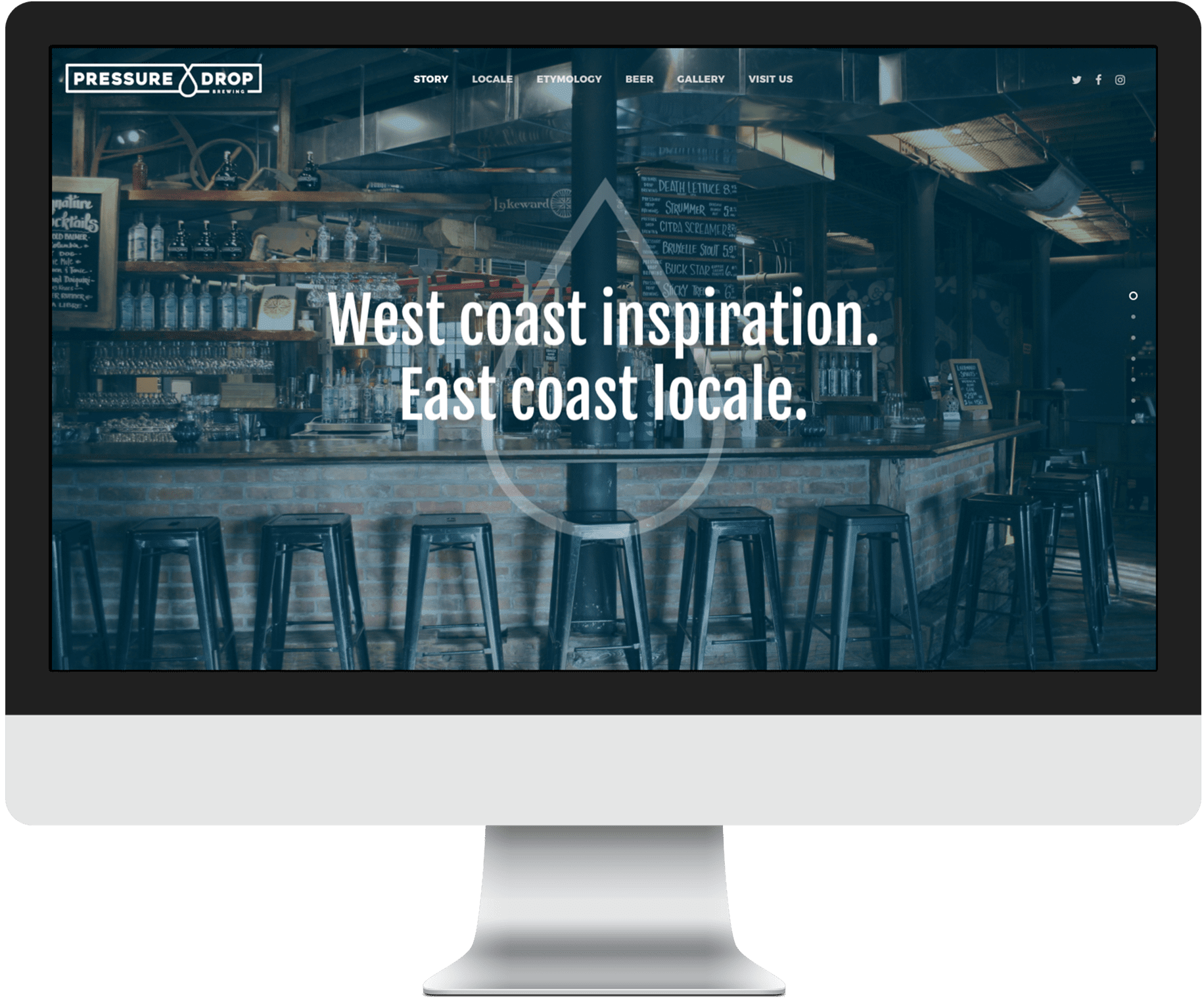 Pressure Drop Brewing website homepage