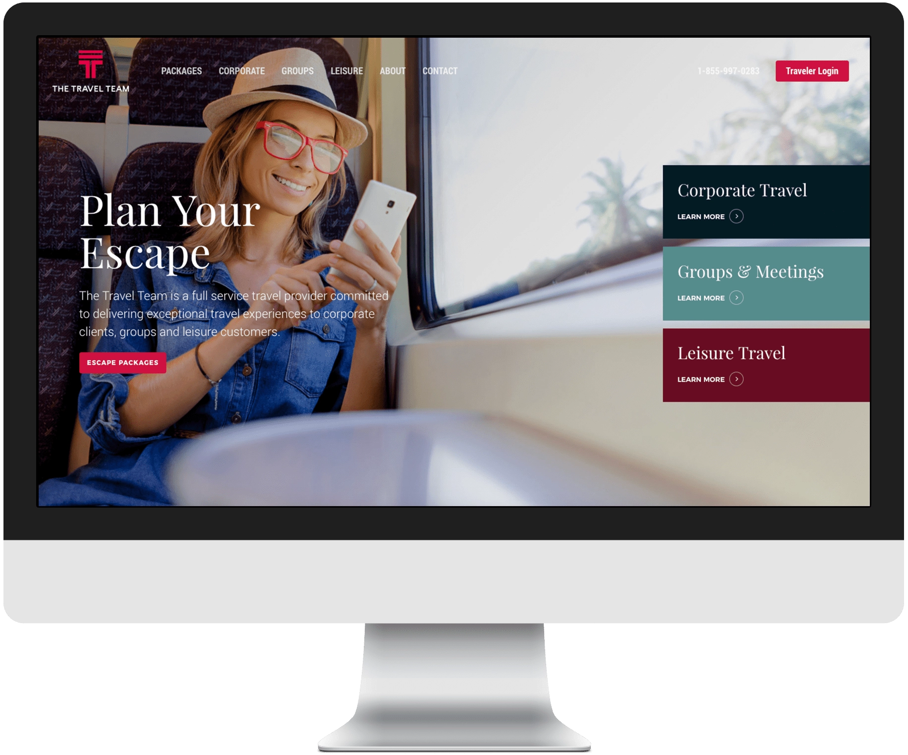 The Travel Team website homepage