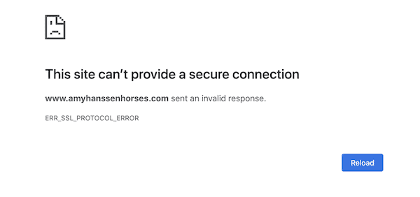 Warning displayed on a website without an SSL certificate